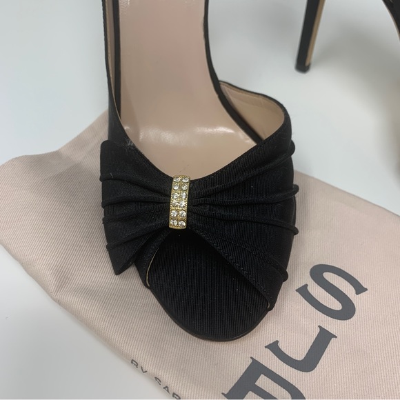 SJP - Black Satin evening 4” shoes Size 39.5 - Picture 4 of 7